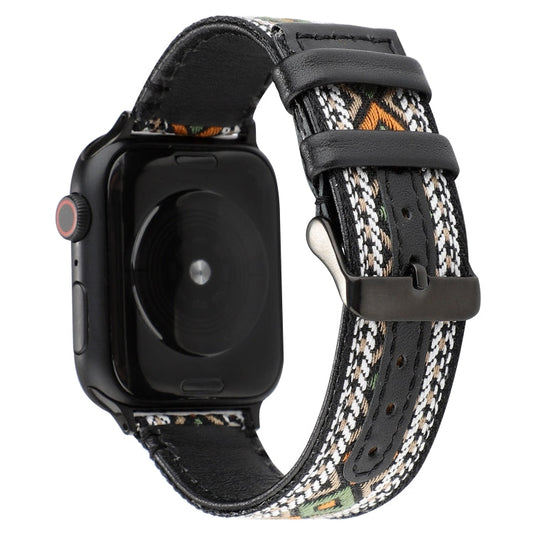 Rynx | For Apple Watch Series 7 41 mm / 6 & SE & 5 & 4 40 mm / 3 & 2 & 1 38 mm Ethnic Style Genuine Leather Strap (Retro)