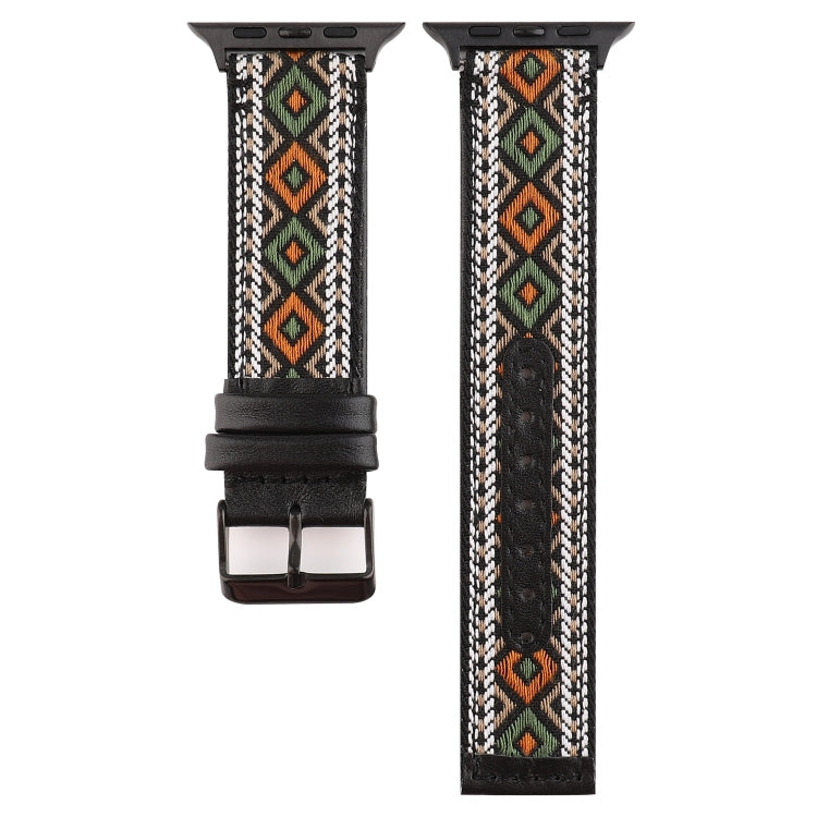 Rynx | For Apple Watch Series 7 41 mm / 6 & SE & 5 & 4 40 mm / 3 & 2 & 1 38 mm Ethnic Style Genuine Leather Strap (Retro)
