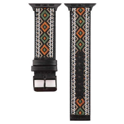 Rynx | For Apple Watch Series 7 41 mm / 6 & SE & 5 & 4 40 mm / 3 & 2 & 1 38 mm Ethnic Style Genuine Leather Strap (Retro)