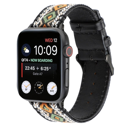 Rynx | For Apple Watch Series 7 41 mm / 6 & SE & 5 & 4 40 mm / 3 & 2 & 1 38 mm Ethnic Style Genuine Leather Strap (Retro)