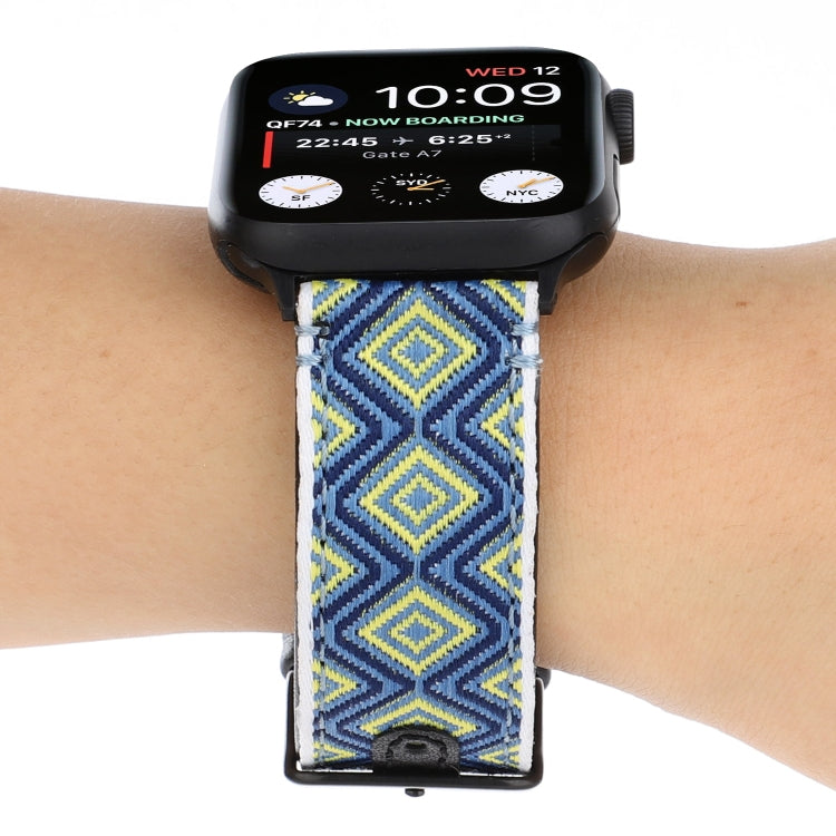 Rynx | For Apple Watch Series 7 45mm / 6 & SE & 5 & 4 44mm / 3 & 2 & 1 42mm Ethnic Style Genuine Leather Band (Rural)