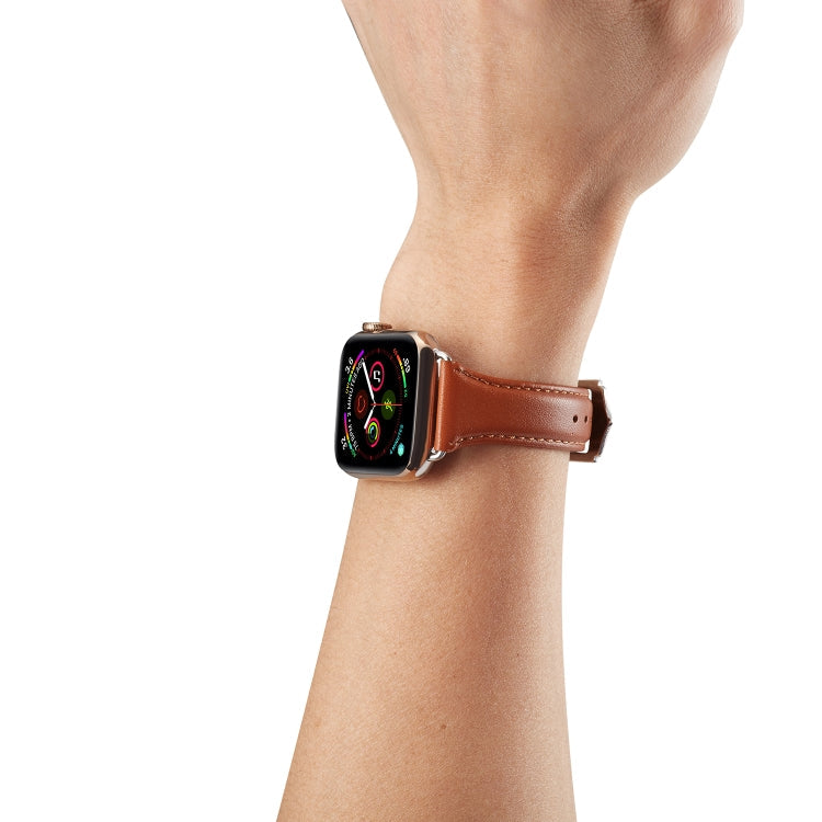 Rynx | Genuine Leather Bracelet for Apple Watch Series 7 41mm / 6 & SE & 5 & 4 40mm / 3 & 2 & 1 38mm (Brown)