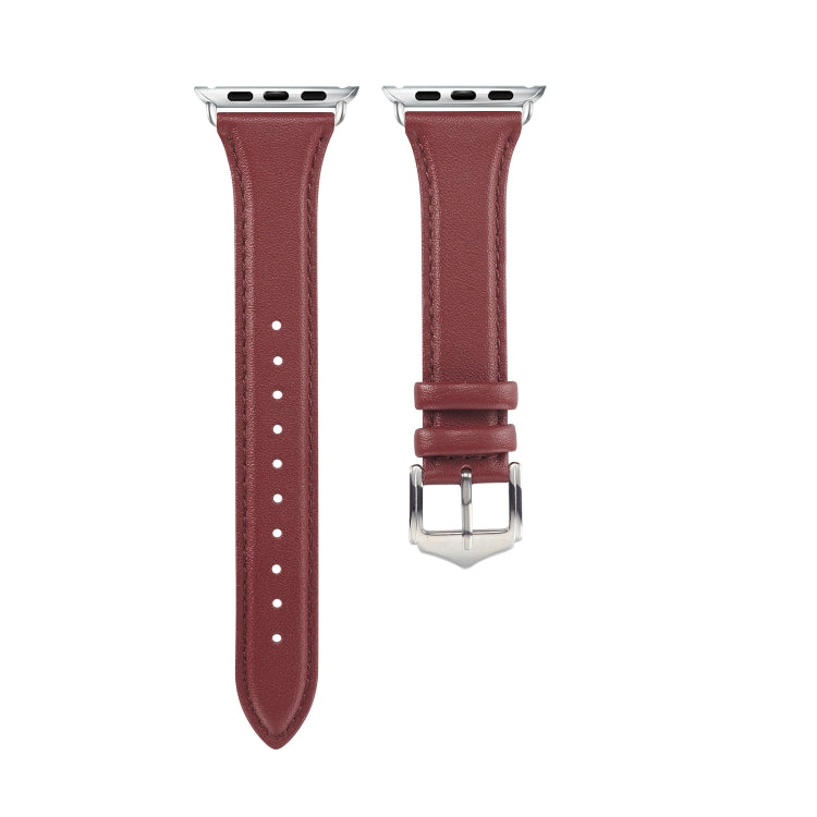 Rynx | Genuine Leather Watch Band for Apple Watch Series 9&8&7 41mm / SE 3&SE 2&6&SE&5&4 40mm / 3&2&1 38mm (Burgundy)