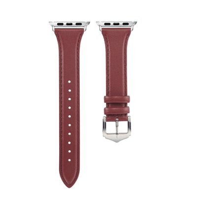 Rynx | Genuine Leather Watch Band for Apple Watch Series 9&8&7 41mm / SE 3&SE 2&6&SE&5&4 40mm / 3&2&1 38mm (Burgundy)