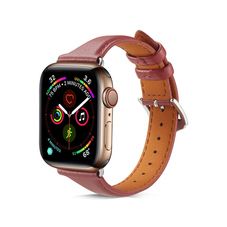 Rynx | Genuine Leather Watch Band for Apple Watch Series 9&8&7 41mm / SE 3&SE 2&6&SE&5&4 40mm / 3&2&1 38mm (Burgundy)