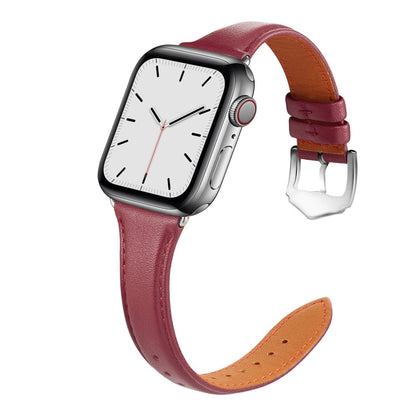 Rynx | Genuine Leather Watch Band for Apple Watch Series 9&8&7 41mm / SE 3&SE 2&6&SE&5&4 40mm / 3&2&1 38mm (Burgundy)
