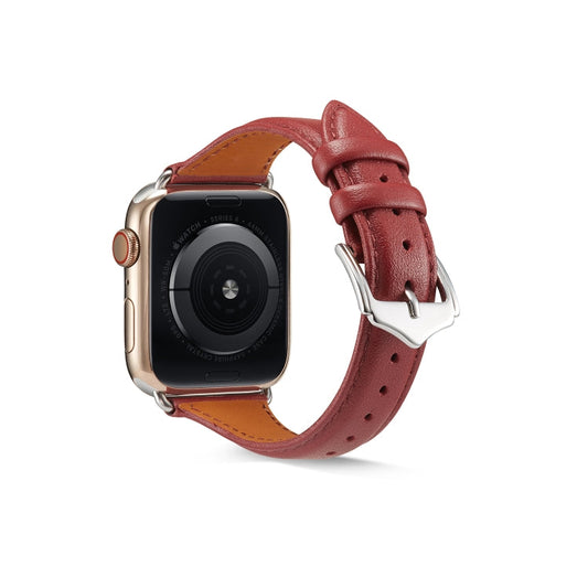 Rynx | Genuine Leather Watch Band for Apple Watch Series 9&8&7 41mm / SE 3&SE 2&6&SE&5&4 40mm / 3&2&1 38mm (Burgundy)