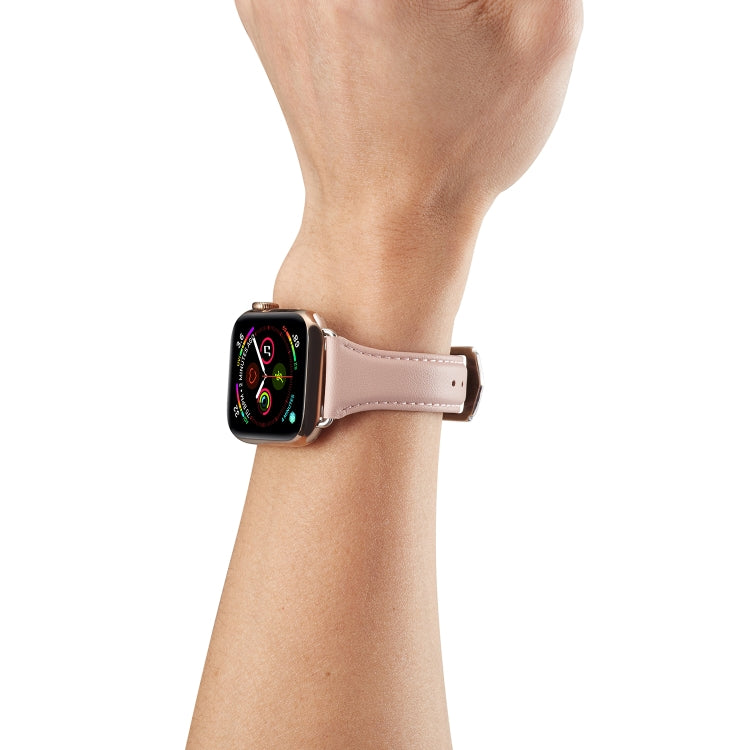 Rynx | Genuine Leather Watch Strap for Apple Watch Series 7 41mm / 6 & SE & 5 & 4 40mm / 3 & 2 & 1 38mm (Pink)