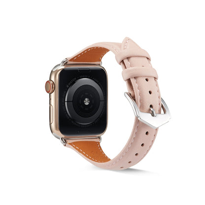 Rynx | Genuine Leather Watch Strap for Apple Watch Series 7 41mm / 6 & SE & 5 & 4 40mm / 3 & 2 & 1 38mm (Pink)