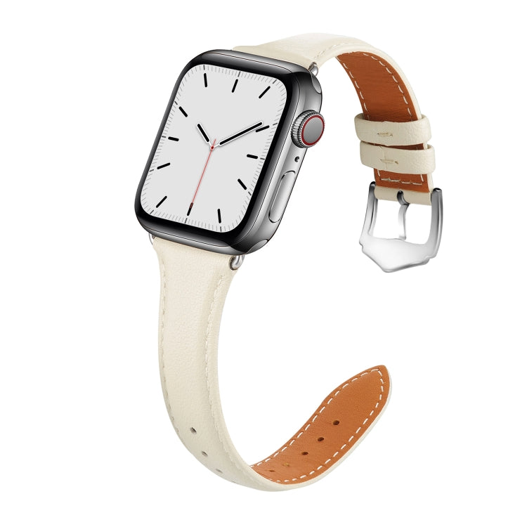 Rynx | Genuine Leather Bracelet for Apple Watch Series 7 41mm / 6 & SE & 5 & 4 40mm / 3 & 2 & 1 38mm (Creamy White)