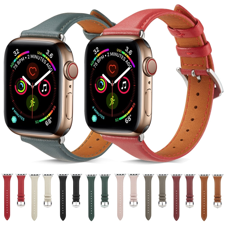 Rynx | Genuine Leather Watch Strap for Apple Watch Series 7 41mm / 6 & SE & 5 & 4 40mm / 3 & 2 & 1 38mm (Pink)