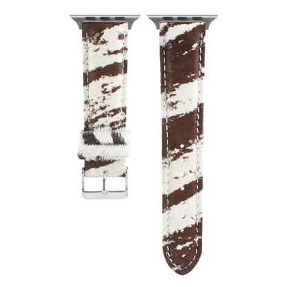 Rynx | Horsehair Fluffy Leopard Print Leather Watch Band for Apple Watch Series 9&8&7 41mm / SE 3&SE 2&6&SE&5&4 40mm / 3&2&1 38mm(1)