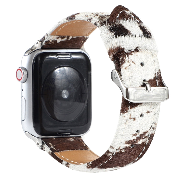 Rynx | Horsehair Fluffy Leopard Print Leather Watch Band for Apple Watch Series 9&8&7 41mm / SE 3&SE 2&6&SE&5&4 40mm / 3&2&1 38mm(1)