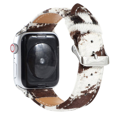 Rynx | Horsehair Fluffy Leopard Print Leather Watch Band for Apple Watch Series 9&8&7 41mm / SE 3&SE 2&6&SE&5&4 40mm / 3&2&1 38mm(1)