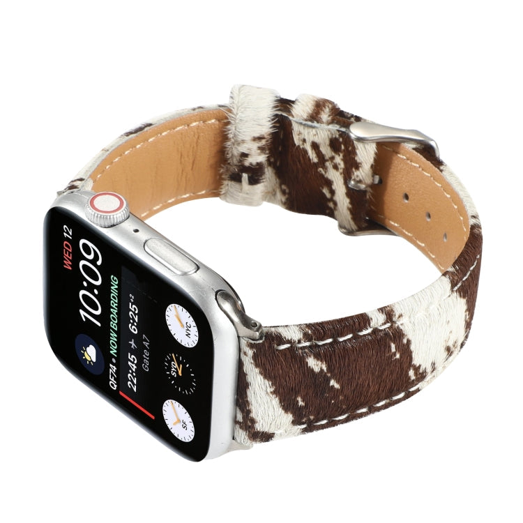 Rynx | Horsehair Fluffy Leopard Print Leather Watch Band for Apple Watch Series 9&8&7 41mm / SE 3&SE 2&6&SE&5&4 40mm / 3&2&1 38mm(1)