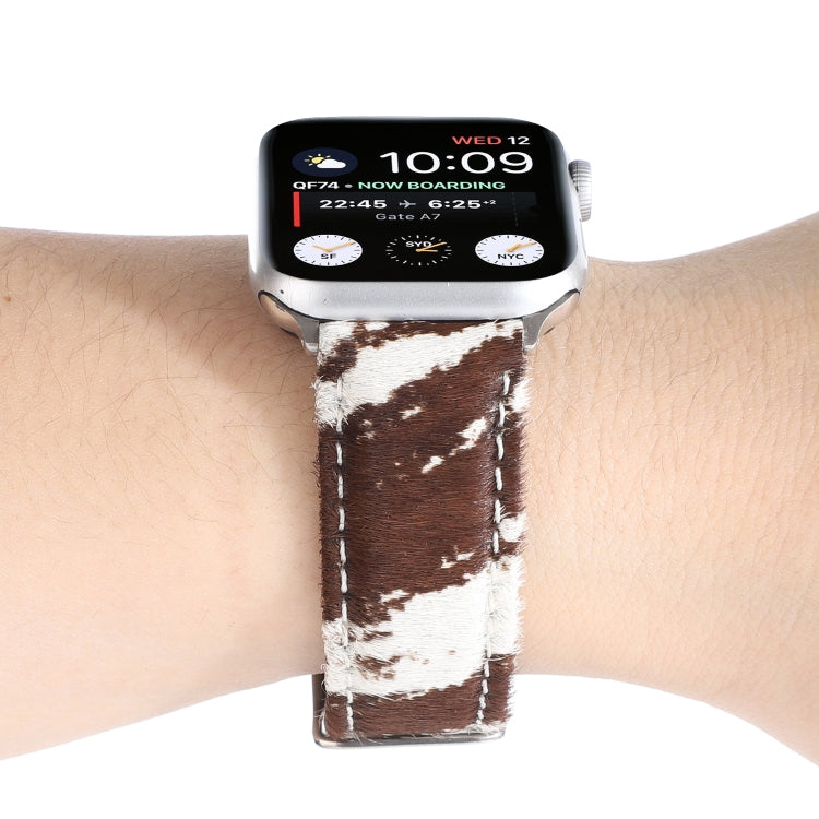 Rynx | Horsehair Fluffy Leopard Print Leather Watch Band for Apple Watch Series 9&8&7 41mm / SE 3&SE 2&6&SE&5&4 40mm / 3&2&1 38mm(1)