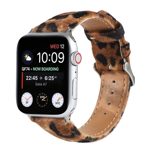 Rynx | Horsehair Fluffy Leopard Pattern Leather Bracelet For Apple Watch Series 7 41mm / 6 & SE & 5 & 4 40mm / 3 & 2 & 1 38mm(3)