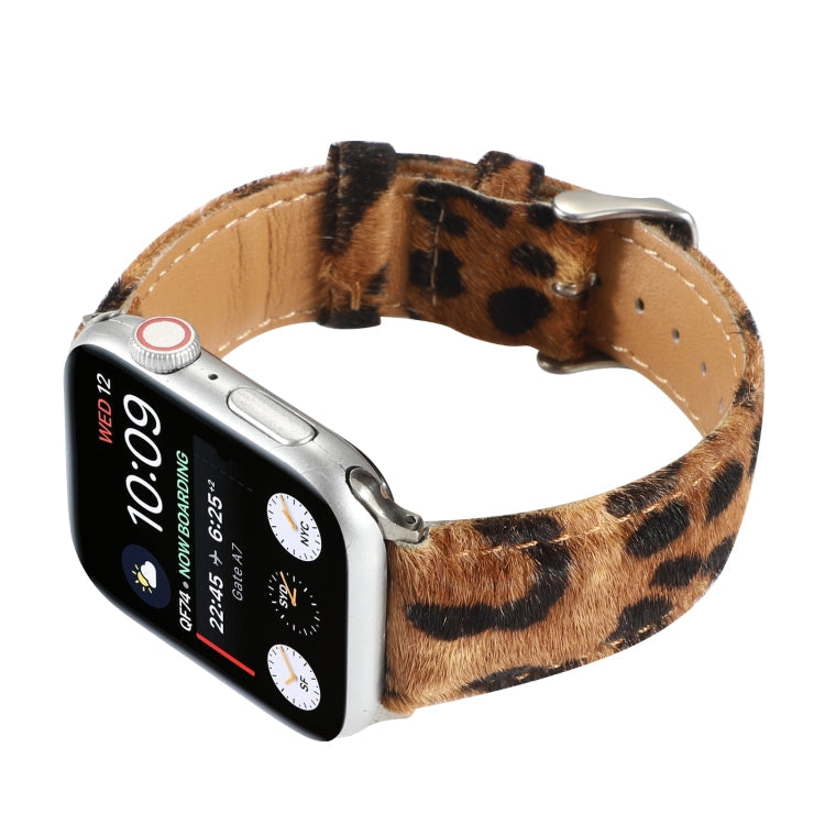Rynx | Horsehair Fluffy Leopard Pattern Leather Bracelet For Apple Watch Series 7 41mm / 6 & SE & 5 & 4 40mm / 3 & 2 & 1 38mm(3)