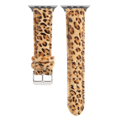 Rynx | Horsehair Fluffy Leopard Pattern Leather Watch Band for Apple Watch Series 7 41mm / 6 & SE & 5 & 4 40mm / 3 & 2 & 1 38mm(5)