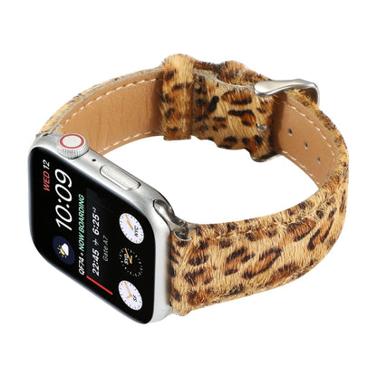 Rynx | Horsehair Fluffy Leopard Pattern Leather Watch Band for Apple Watch Series 7 41mm / 6 & SE & 5 & 4 40mm / 3 & 2 & 1 38mm(5)