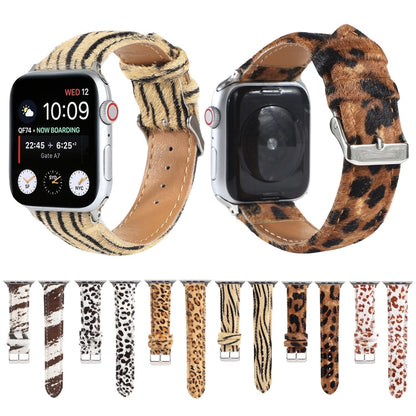 Rynx | Horsehair Plush Leopard Pattern Leather Watch Strap For Apple Watch Series 7 41mm / 6 & SE & 5 & 4 40mm / 3 & 2 & 1 38mm(6)