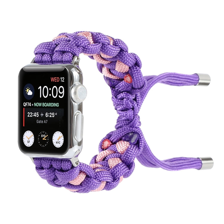 Rynx | Braided Umbrella Rope Watch Band for Apple Watch Ultra 49mm & Watch Ultra 2 49mm / Series 9 & 8 & 7 45mm / SE 3 & SE 2 & 6 & SE & 5 & 4 44mm / 3 & 2 & 1 42mm (Purple)