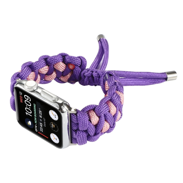 Rynx | Braided Umbrella Rope Watch Band for Apple Watch Ultra 49mm & Watch Ultra 2 49mm / Series 9 & 8 & 7 45mm / SE 3 & SE 2 & 6 & SE & 5 & 4 44mm / 3 & 2 & 1 42mm (Purple)