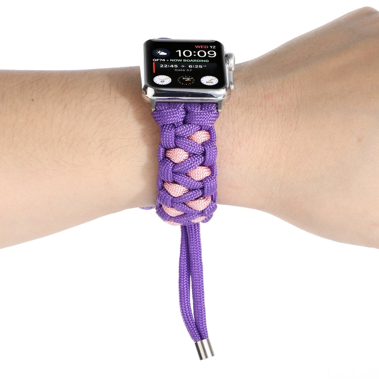 Rynx | Braided Umbrella Rope Watch Band for Apple Watch Ultra 49mm & Watch Ultra 2 49mm / Series 9 & 8 & 7 45mm / SE 3 & SE 2 & 6 & SE & 5 & 4 44mm / 3 & 2 & 1 42mm (Purple)