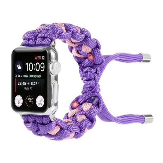 Rynx | Braided Umbrella Rope Watch Band for Apple Watch Ultra 49mm & Watch Ultra 2 49mm / Series 9 & 8 & 7 45mm / SE 3 & SE 2 & 6 & SE & 5 & 4 44mm / 3 & 2 & 1 42mm (Purple)