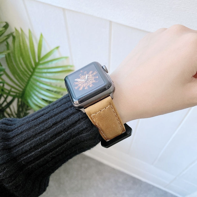 Rynx | Big Head Buckle Leather Watch Strap for Apple Watch Series 9&8&7 41mm / SE 3&SE 2&6&SE&5&4 40mm / 3&2&1 38mm (Black)