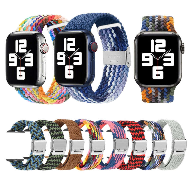 Rynx | Braided + Stainless Steel Watch Band for Apple Watch Series 9&8&7 41mm / SE 3&SE 2&6&SE&5&4 40mm / 3&2&1 38mm (Blue Pink)
