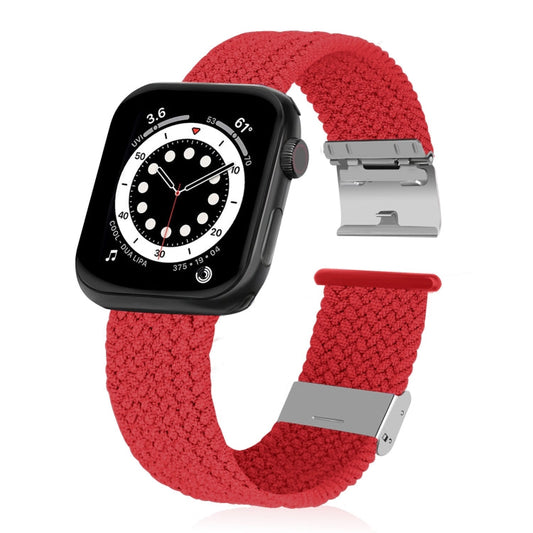 Rynx | Braided + Stainless Steel Watch Band for Apple Watch Series 7 45mm / 6 & SE & 5 & 4 44mm / 3 & 2 & 1 42mm (Red)