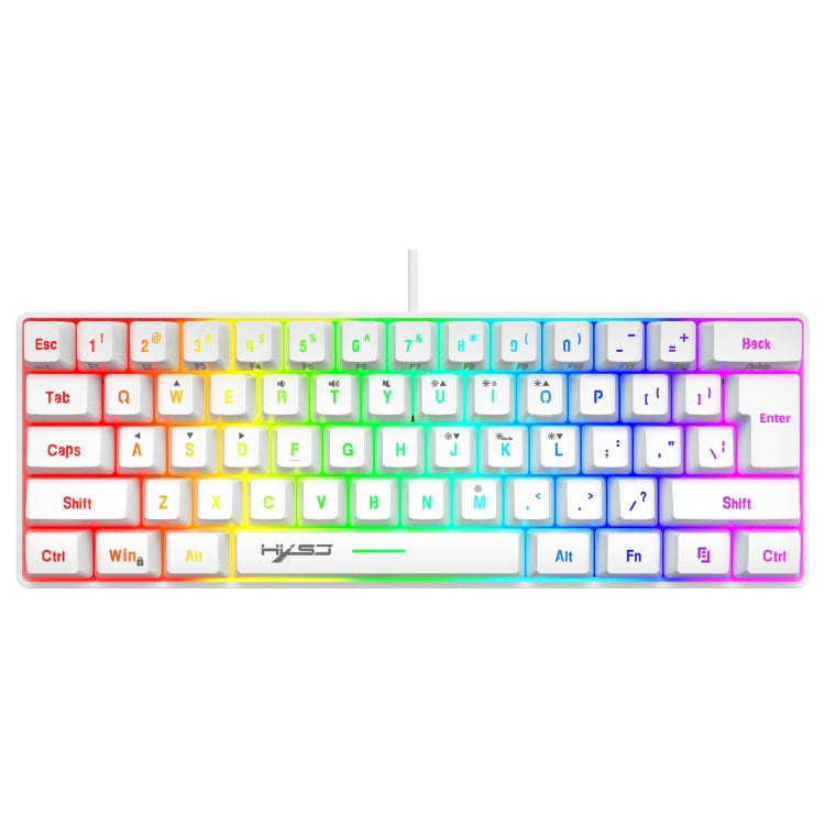 Rynx | HXSJ V700 61 Keys RGB Lighting Gaming Wired Keyboard (White)