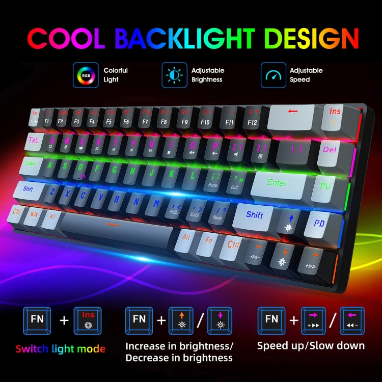 Rynx | HXSJ V800 68 Keys Type-C Wired Cool Backlight Mechanical Keyboard (Red Switch)