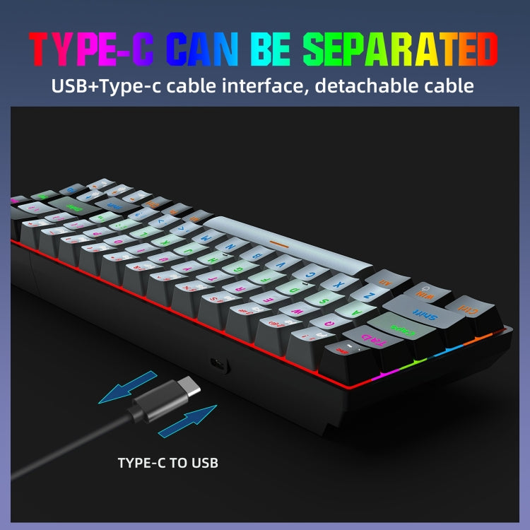 Rynx | HXSJ V800 68 Keys Type-C Wired Cool Backlight Mechanical Keyboard (Red Switch)