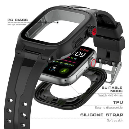Rynx | For Apple Watch Series SE 2&6&SE&5&4 44mm RedPepper IP68 waterproof screen protector + band + case (Black)