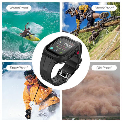 Rynx | For Apple Watch Series SE 2&6&SE&5&4 44mm RedPepper IP68 waterproof screen protector + band + case (Black)