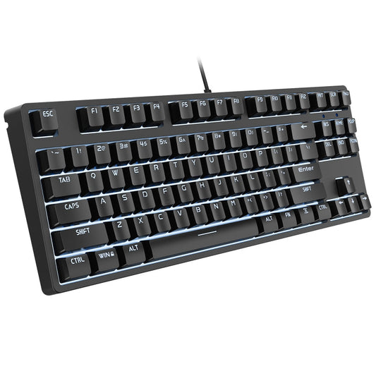 Rynx | HXSJ L600 87 Keys USB-C / Type-C Wired Red Switch Mechanical Keyboard with Cool Backlight (Black)
