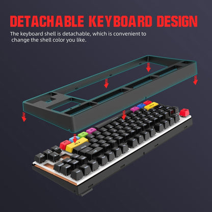 Rynx | HXSJ L600 87 Keys USB-C / Type-C Wired Red Switch Mechanical Keyboard with Cool Backlight (Black)
