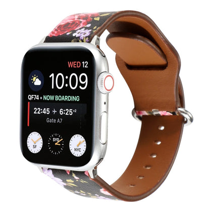 Rynx | For Apple Watch Series 7 45mm / 6 & SE & 5 & 4 44mm / 3 & 2 & 1 42mm Floral Strap Watch Band (Black Pink)
