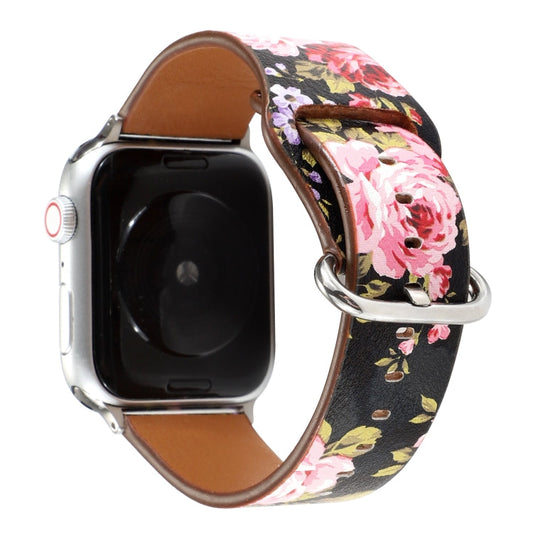 Rynx | For Apple Watch Series 7 45mm / 6 & SE & 5 & 4 44mm / 3 & 2 & 1 42mm Floral Strap Watch Band (Black Pink)