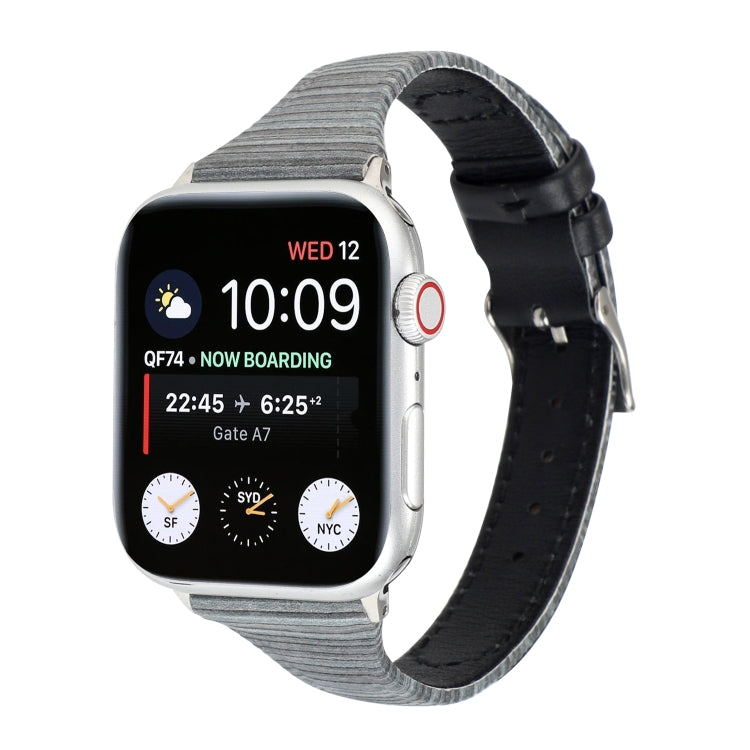 Rynx | For Apple Watch Ultra 49mm & Watch Ultra 2 49mm / Series 9 & 8 & 7 45mm / SE 3 & SE 2 & 6 & SE & 5 & 4 44mm / 3 & 2 & 1 42mm Stitching Real Leather Bracelet Bracelet (Black)