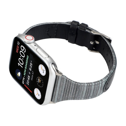 Rynx | For Apple Watch Ultra 49mm & Watch Ultra 2 49mm / Series 9 & 8 & 7 45mm / SE 3 & SE 2 & 6 & SE & 5 & 4 44mm / 3 & 2 & 1 42mm Stitching Real Leather Bracelet Bracelet (Black)