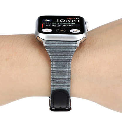 Rynx | For Apple Watch Ultra 49mm & Watch Ultra 2 49mm / Series 9 & 8 & 7 45mm / SE 3 & SE 2 & 6 & SE & 5 & 4 44mm / 3 & 2 & 1 42mm Stitching Real Leather Bracelet Bracelet (Black)