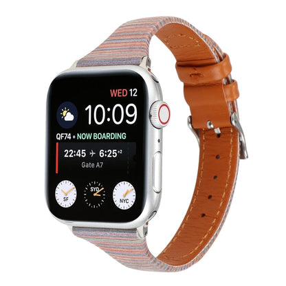 Rynx | For Apple Watch Ultra 49 mm & Watch Ultra 2 49 mm / Series 9 & 8 & 7 45 mm / SE 3 & SE 2 & 6 & SE & 5 & 4 44 mm / 3 & 2 & 1 42 mm Sewing Strip Genuine Leather Wristwatch Band (Brown)