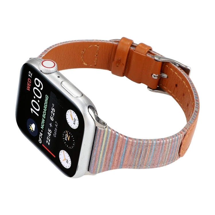 Rynx | For Apple Watch Ultra 49 mm & Watch Ultra 2 49 mm / Series 9 & 8 & 7 45 mm / SE 3 & SE 2 & 6 & SE & 5 & 4 44 mm / 3 & 2 & 1 42 mm Sewing Strip Genuine Leather Wristwatch Band (Brown)