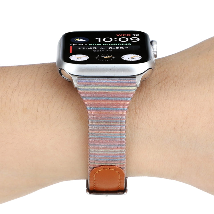 Rynx | For Apple Watch Ultra 49 mm & Watch Ultra 2 49 mm / Series 9 & 8 & 7 45 mm / SE 3 & SE 2 & 6 & SE & 5 & 4 44 mm / 3 & 2 & 1 42 mm Sewing Strip Genuine Leather Wristwatch Band (Brown)