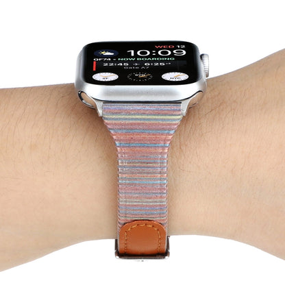Rynx | For Apple Watch Ultra 49 mm & Watch Ultra 2 49 mm / Series 9 & 8 & 7 45 mm / SE 3 & SE 2 & 6 & SE & 5 & 4 44 mm / 3 & 2 & 1 42 mm Sewing Strip Genuine Leather Wristwatch Band (Brown)