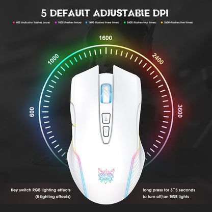 Rynx | ONIKUMA CW905 2.4G RGB Lighting Wireless Mouse (Gray White)