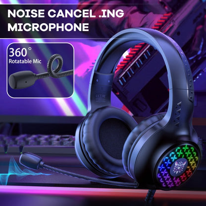 Rynx | ONIKUMA X7 Pro USB + 3.5mm RGB Lighting Gaming Wired Headset (Black)
